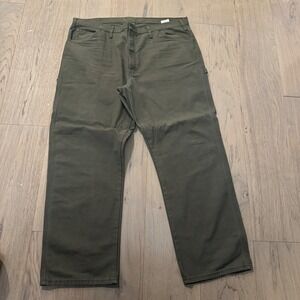 Dickies Men's Olive Green Carpenter Work Pants 44x32 Cotton Durable